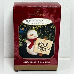 Millennium Snowman 2000 Hallmark Keepsake‎ Christmas Tree Ornament